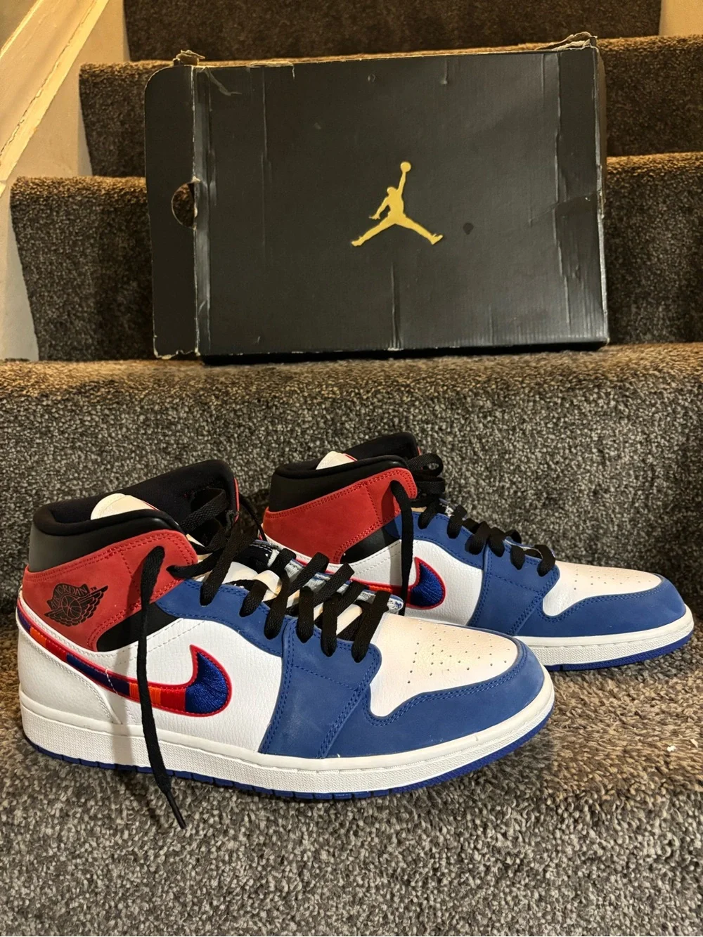Size 12 - Air Jordan 1 Mid Multicolored Swoosh